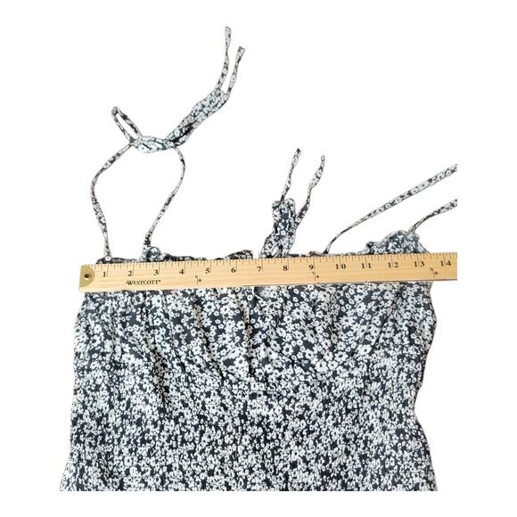 Free People Intimately Bardot Bodysuit Black Combo Floral Tie Straps Medium - Picture 9 of 14